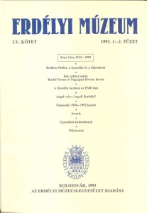 Erdélyi Múzeum lapszámok