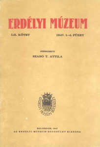 Erdélyi Múzeum lapszámok