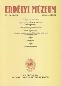 Erdélyi Múzeum lapszámok