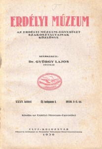 Erdélyi Múzeum lapszámok