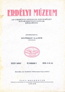 Erdélyi Múzeum lapszámok