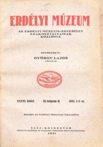 Erdélyi Múzeum lapszámok