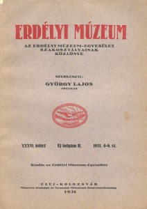 Erdélyi Múzeum lapszámok