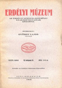 Erdélyi Múzeum lapszámok