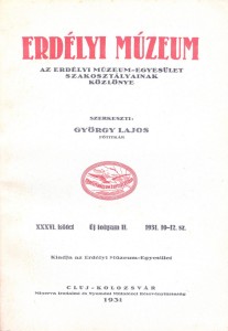 Erdélyi Múzeum lapszámok