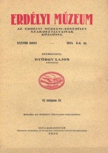Erdélyi Múzeum lapszámok