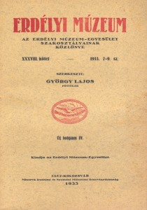 Erdélyi Múzeum lapszámok