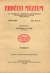 Erdélyi Múzeum lapszámok