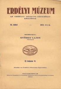 Erdélyi Múzeum lapszámok