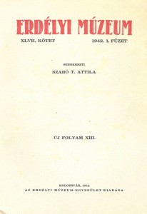Erdélyi Múzeum lapszámok