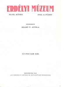 Erdélyi Múzeum lapszámok