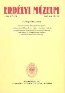 Erdélyi Múzeum lapszámok
