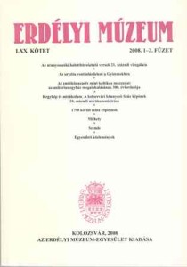 Erdélyi Múzeum lapszámok