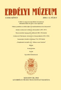 Erdélyi Múzeum lapszámok