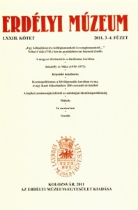 Erdélyi Múzeum lapszámok