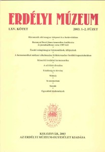 Erdélyi Múzeum lapszámok