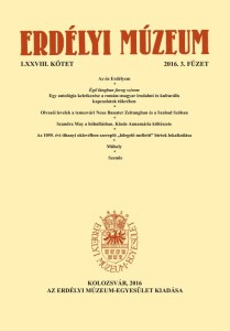 Erdélyi Múzeum lapszámok