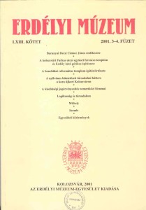 Erdélyi Múzeum lapszámok
