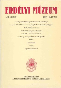 Erdélyi Múzeum lapszámok