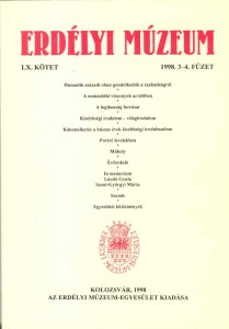 Erdélyi Múzeum lapszámok