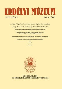 Erdélyi Múzeum lapszámok