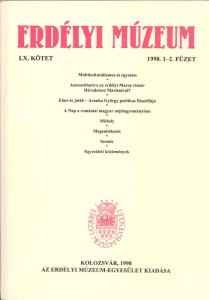 Erdélyi Múzeum lapszámok
