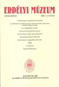 Erdélyi Múzeum lapszámok