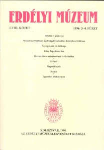 Erdélyi Múzeum lapszámok