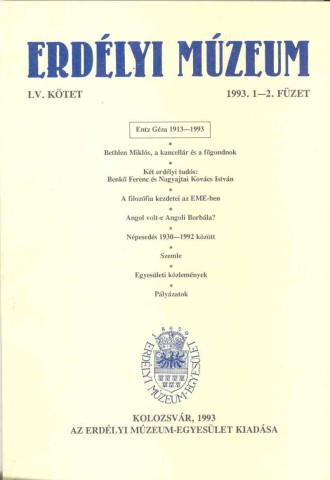 Erdélyi Múzeum lapszámok