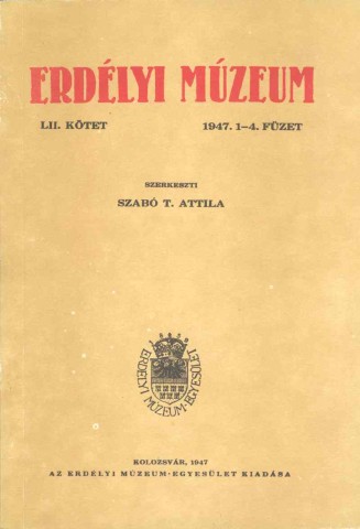 Erdélyi Múzeum lapszámok