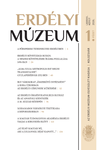 Erdélyi Múzeum lapszámok
