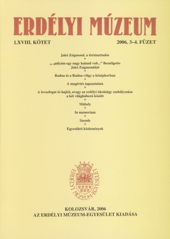 Erdélyi Múzeum lapszámok