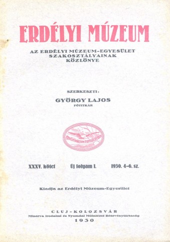 Erdélyi Múzeum lapszámok