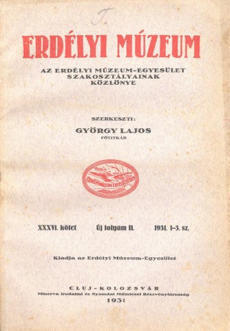 Erdélyi Múzeum lapszámok