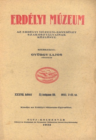 Erdélyi Múzeum lapszámok