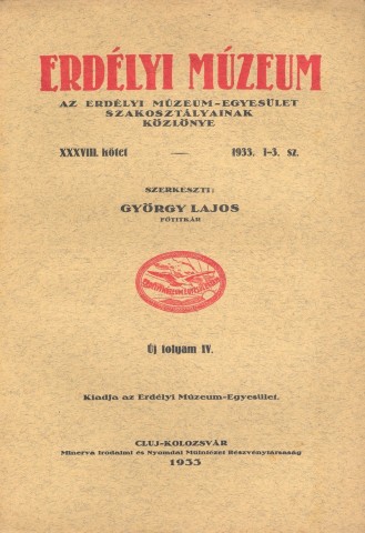 Erdélyi Múzeum lapszámok