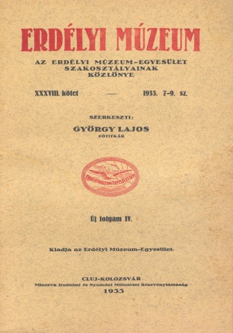 Erdélyi Múzeum lapszámok