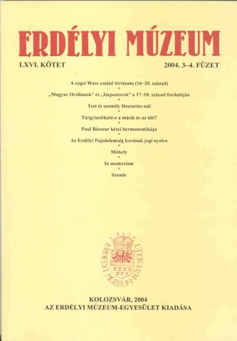 Erdélyi Múzeum lapszámok