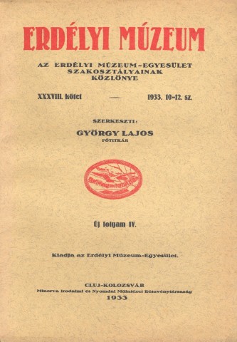 Erdélyi Múzeum lapszámok