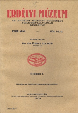Erdélyi Múzeum lapszámok