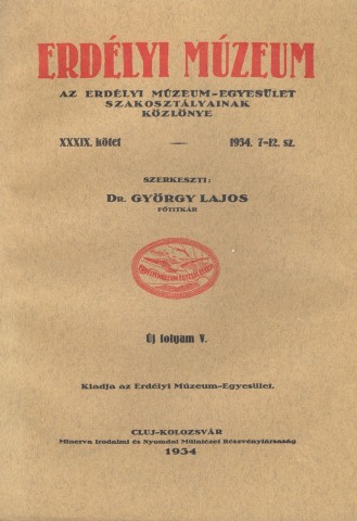 Erdélyi Múzeum lapszámok