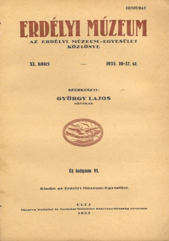 Erdélyi Múzeum lapszámok