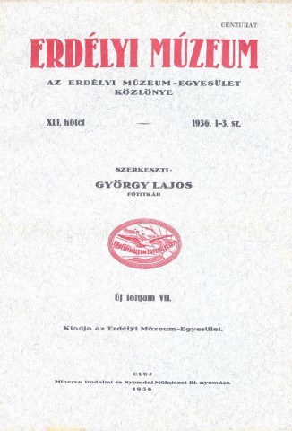 Erdélyi Múzeum lapszámok