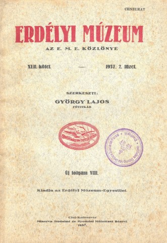 Erdélyi Múzeum lapszámok