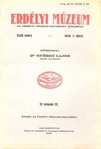 Erdélyi Múzeum lapszámok