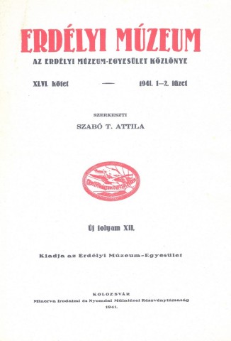 Erdélyi Múzeum lapszámok