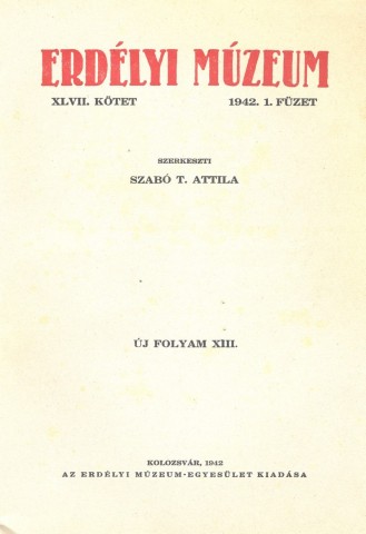 Erdélyi Múzeum lapszámok