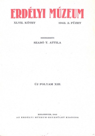 Erdélyi Múzeum lapszámok