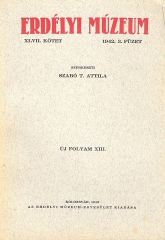 Erdélyi Múzeum lapszámok