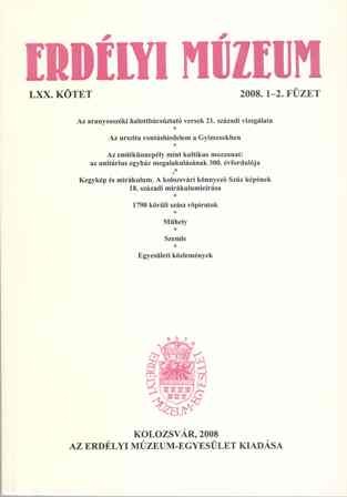 Erdélyi Múzeum lapszámok